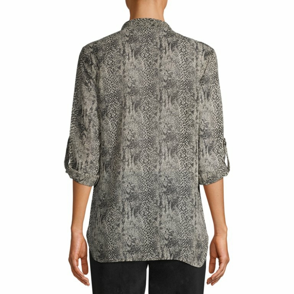 Attitude Unknown Semi-Sheer Snake Print Blouse - Picture 2 of 13